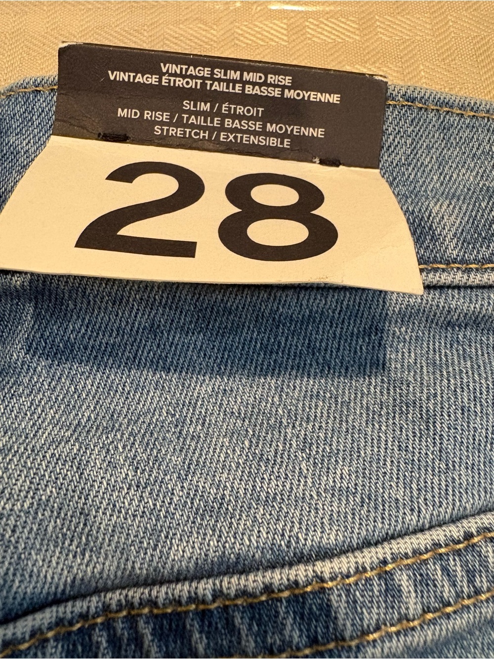 Gap Vintage Slim Mid Rise Jeans New With Tags Size 28 Tall Distressed Denim - Picture 9 of 14